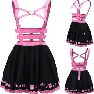 Littleforbig Overall Skirt Romper Teddy Bear Overall Skirt Rhinestone size 4XL